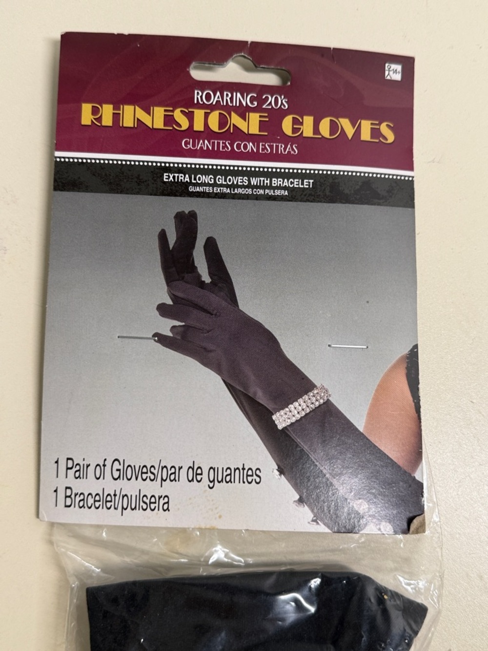 Adult ROARING 20's Costume GLOVES & FAUX RHINESTONE BRACELET NEW  Long